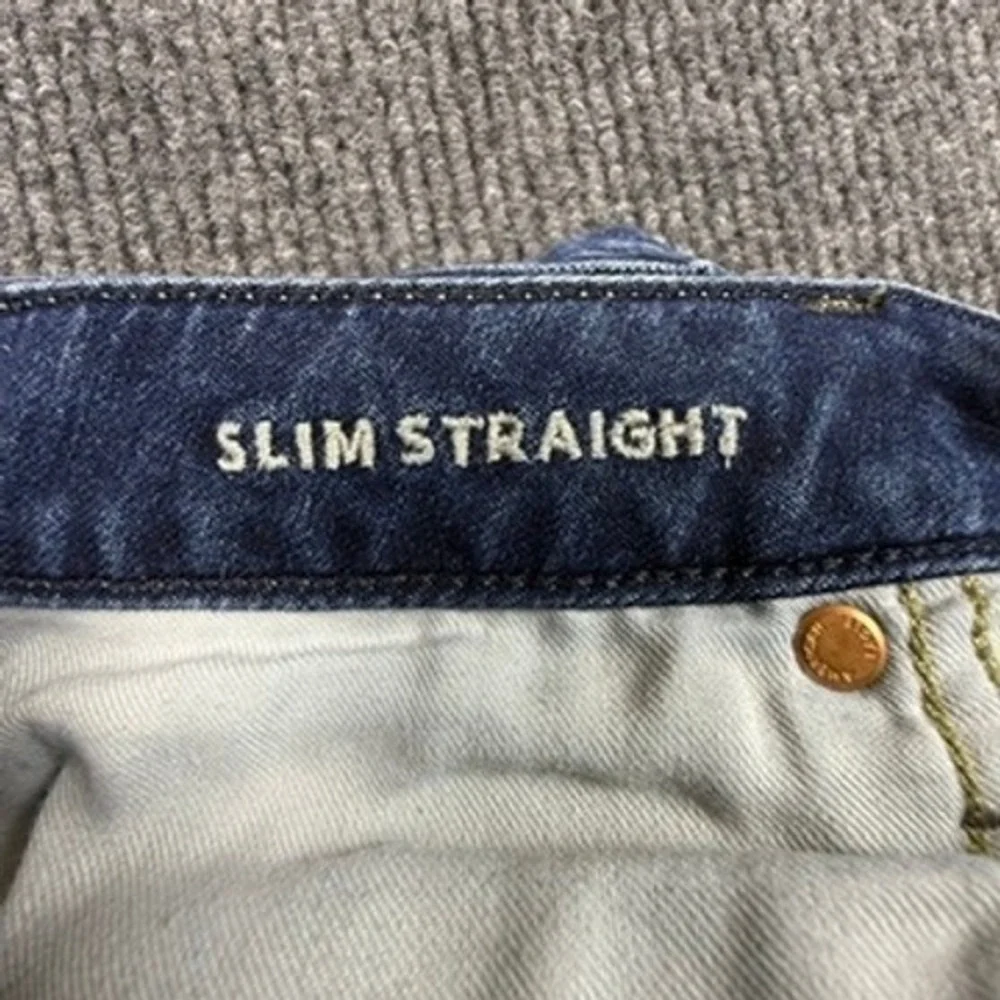 American Eagle Mens Airflex+ Slim Straight Medium‎ Wash Jeans 29x32